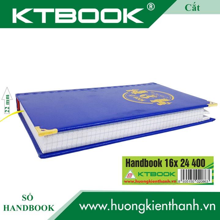 SỔ GHI CHÉP BÌA DA KTBOOK HANDBOOK CAO CẤP 400 trang size 16 x 24 cm ruột giấy in caro (CẮT góc + MAY gáy)