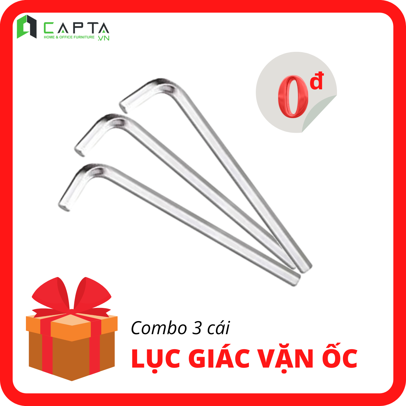 Combo 3 lục giác vặn mở ốc đa năng nhỏ gọn tiện lợi kim loại cứng chắc