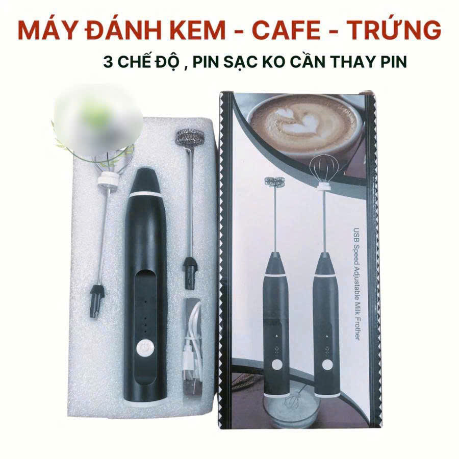  Dụng cụ đánh bọt cà phê cầm tay mini - Dụng cụ đánh bọt trứng với 3 chế độ nhanh chóng chỉ trong vài giây.