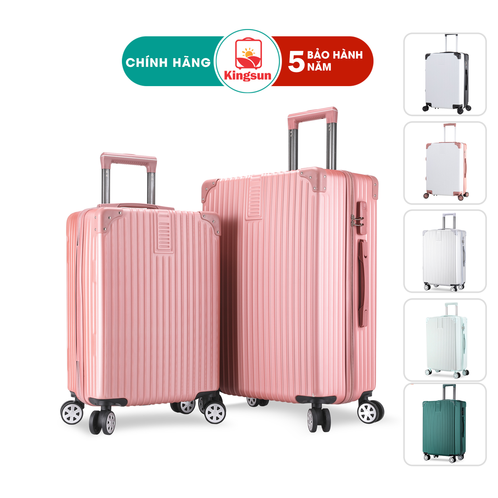 Vali du lịch Vali kéo cao cấp chính hãng Size 24inch  KS-218 - Vàng hồng