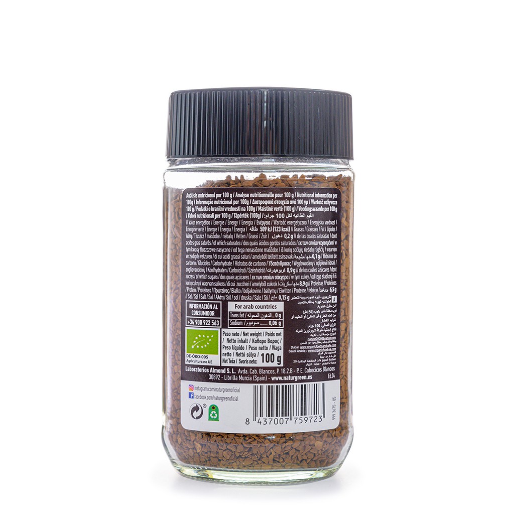 Cà Phê Hoà Tan Hữu Cơ Bio NaturGreen 100g -  Organic Coffee (100g)