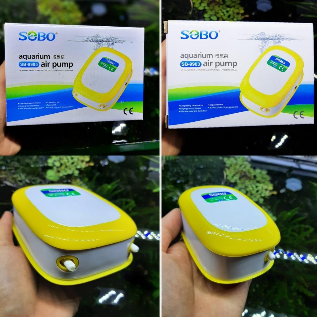 Máy Sủi Oxy SOBO 1 vòi SB-9903 | 2 vòi SB-9905 Máy Bơm Oxy Cho Bể Cá Cảnh Thuỷ Sinh