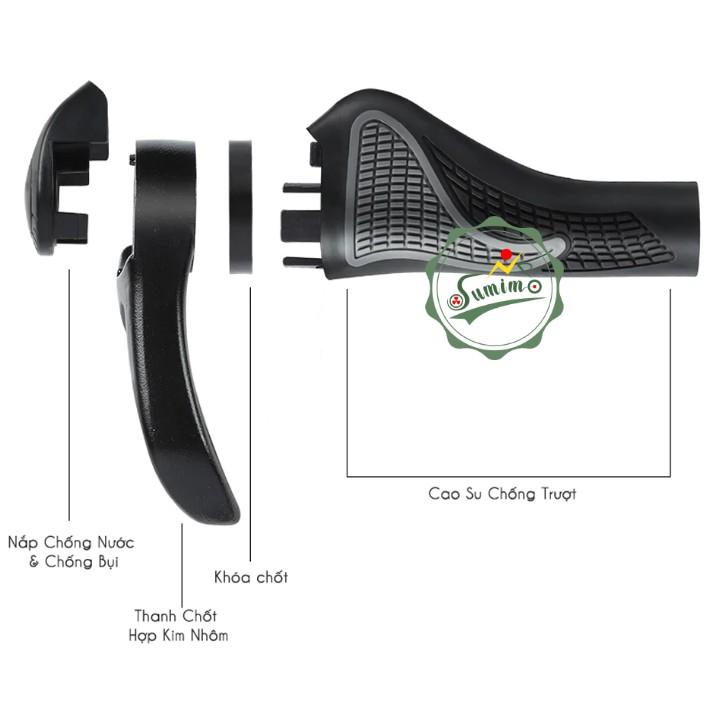 Tay nắm MTB sừng nhôm kiểu 2