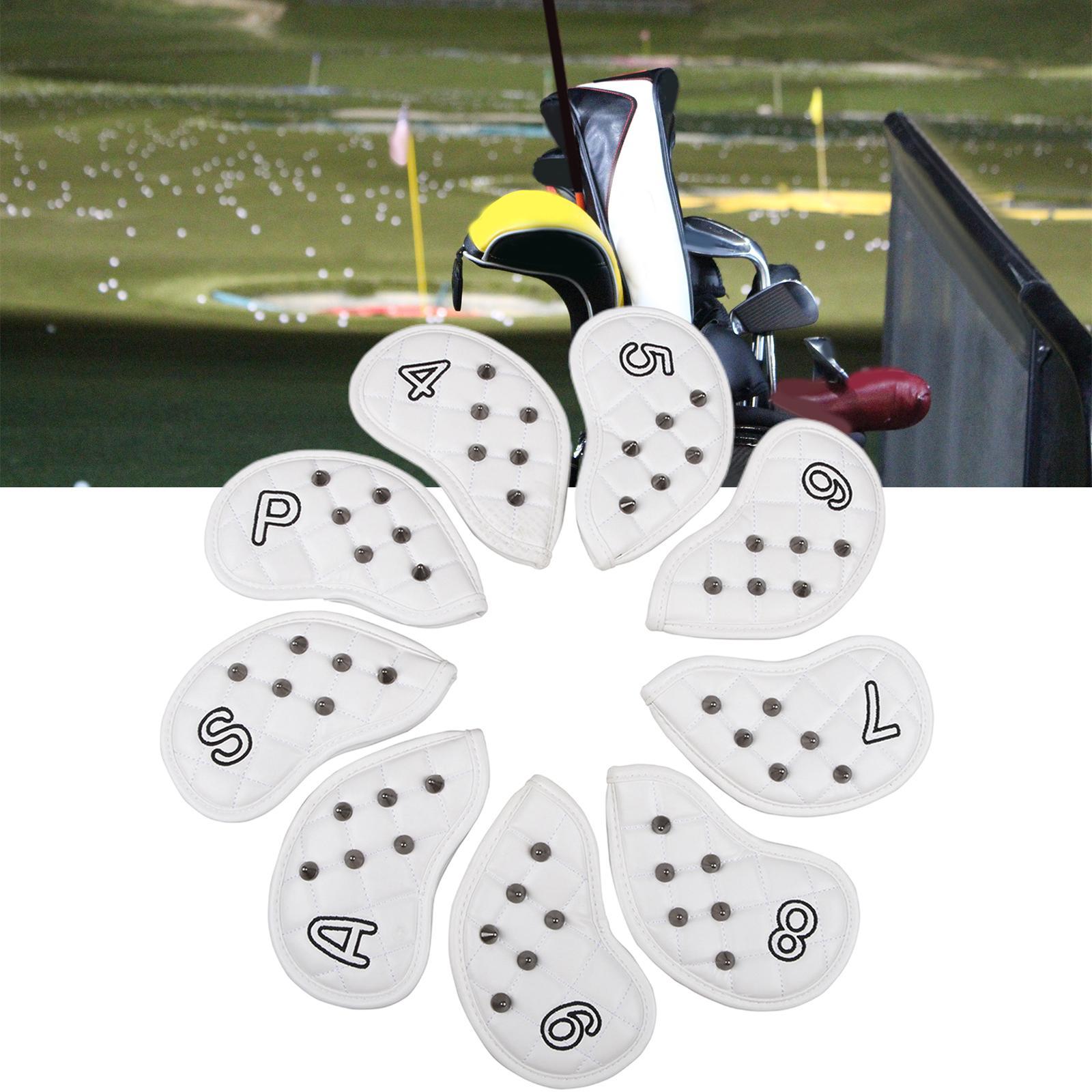9Pcs  Club Iron Headcover Set Head Protector Guard