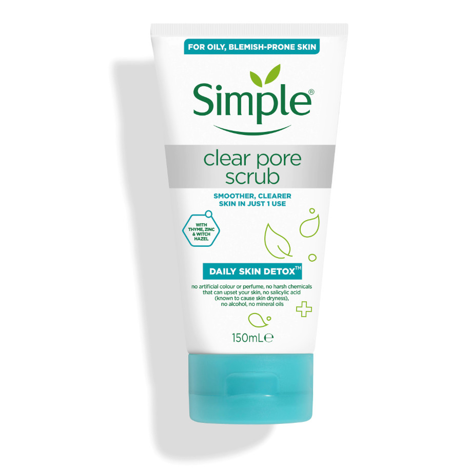 Tẩy da chết Simple Daily Skin Detox Clear Pore Scrub 150ml