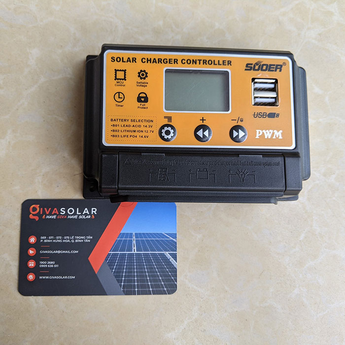 Điều khiển sạc điện mặt trời PWM SUDER GIVASOLAR GV-S1230 30A