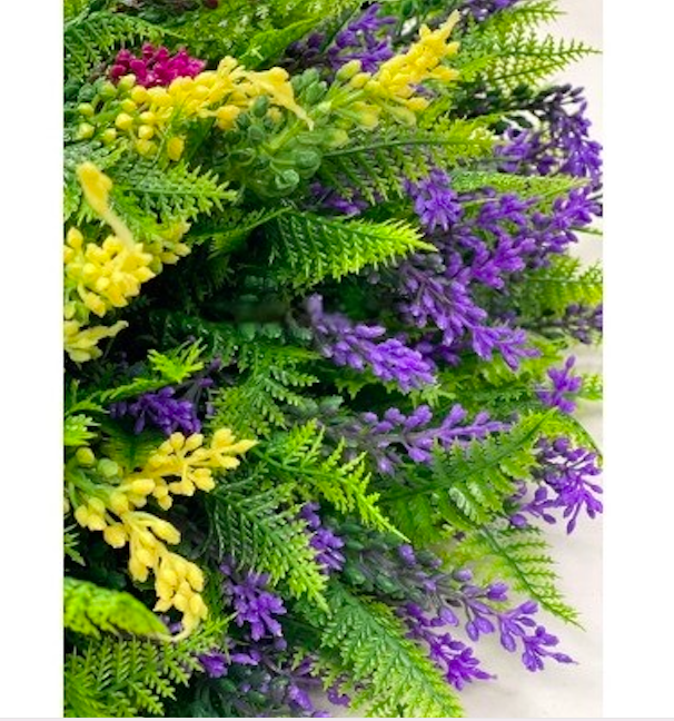 Cụm dương xỉ giả có hoa - Size 27cm - Cây dương sỉ giả, hoa lụa decor trang trí rẻ, bền, đẹp