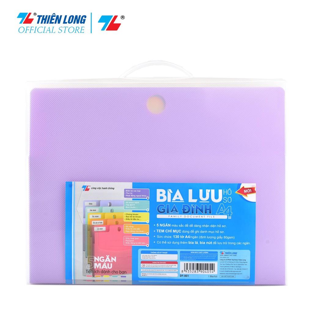 Bìa 5 ngăn hồ sơ gia đình lưu 130 tờ A4 Thiên Long DF-001- Lưu trữ được nhiều tài liệu