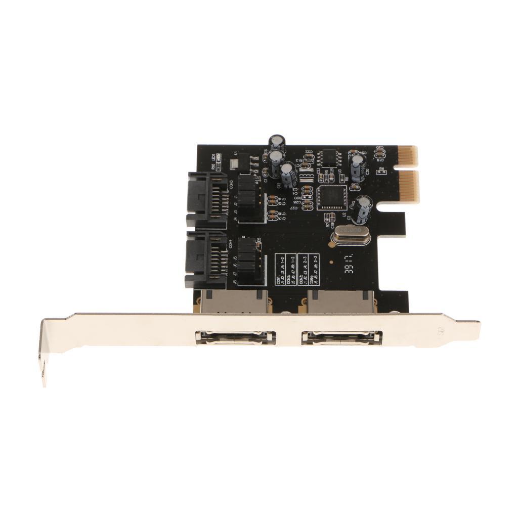 2 Port SATA 6 Gbps eSATA Controller Expansion Card Super Speed