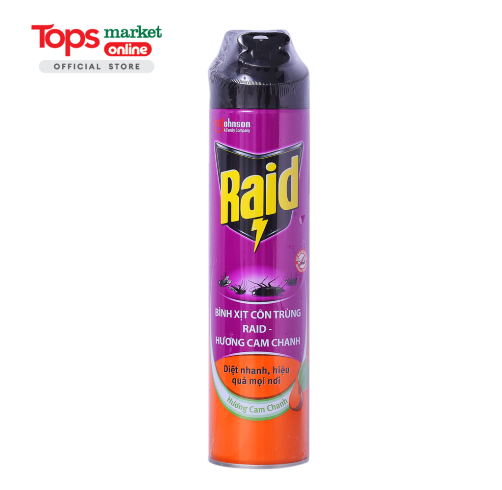 Xịt Côn Trùng Raid Hương Cam & Chanh 600ML