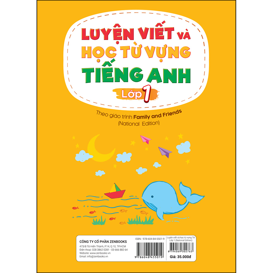 Hình ảnh Luyện Viết Và Học Từ Vựng Tiếng Anh Lớp 1 – Theo Chương Trình Family And Friends (National Edition)