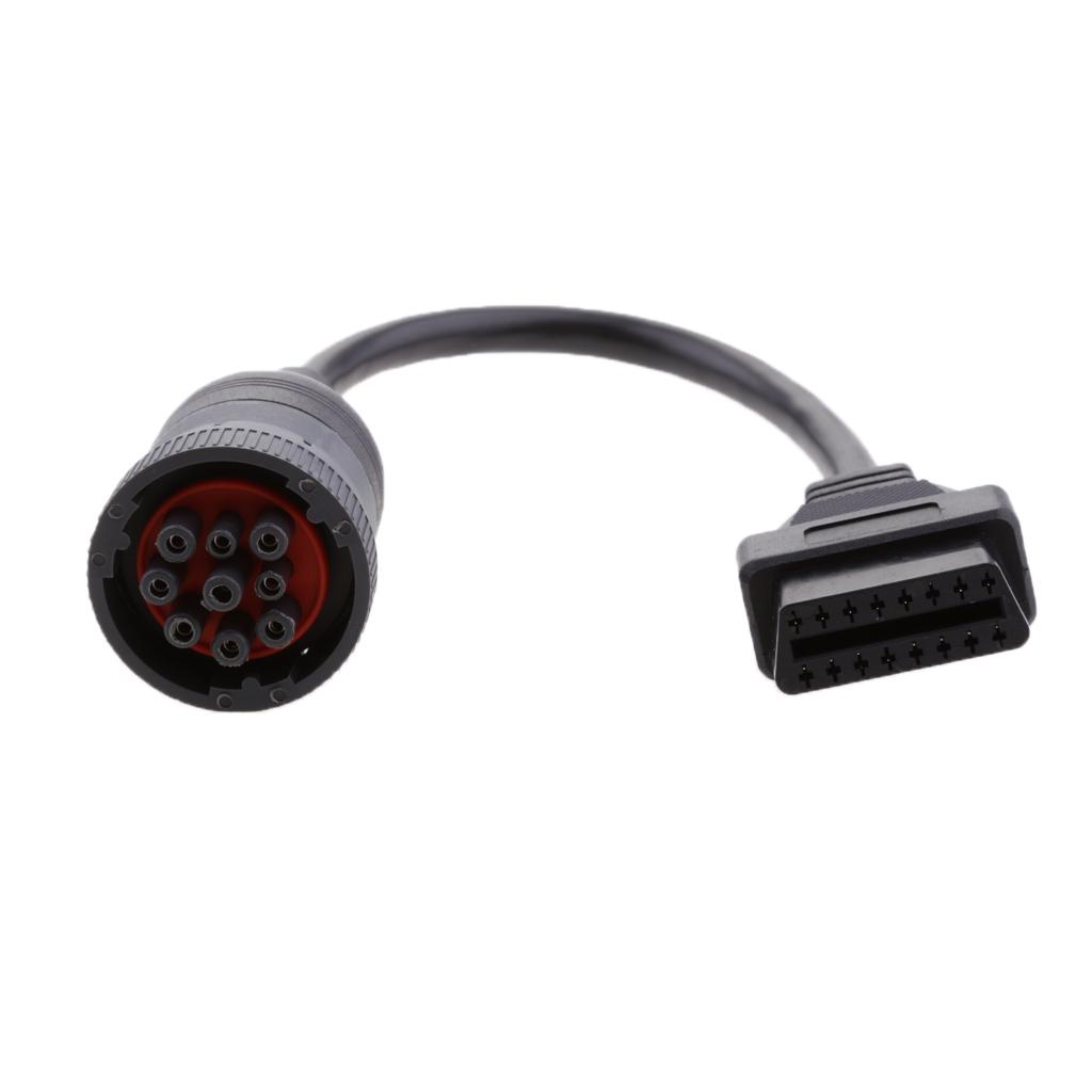 9 Pin J1939 Đến 16 Pin OBD2 OBDII Cắm Bộ Chẩn Đoán