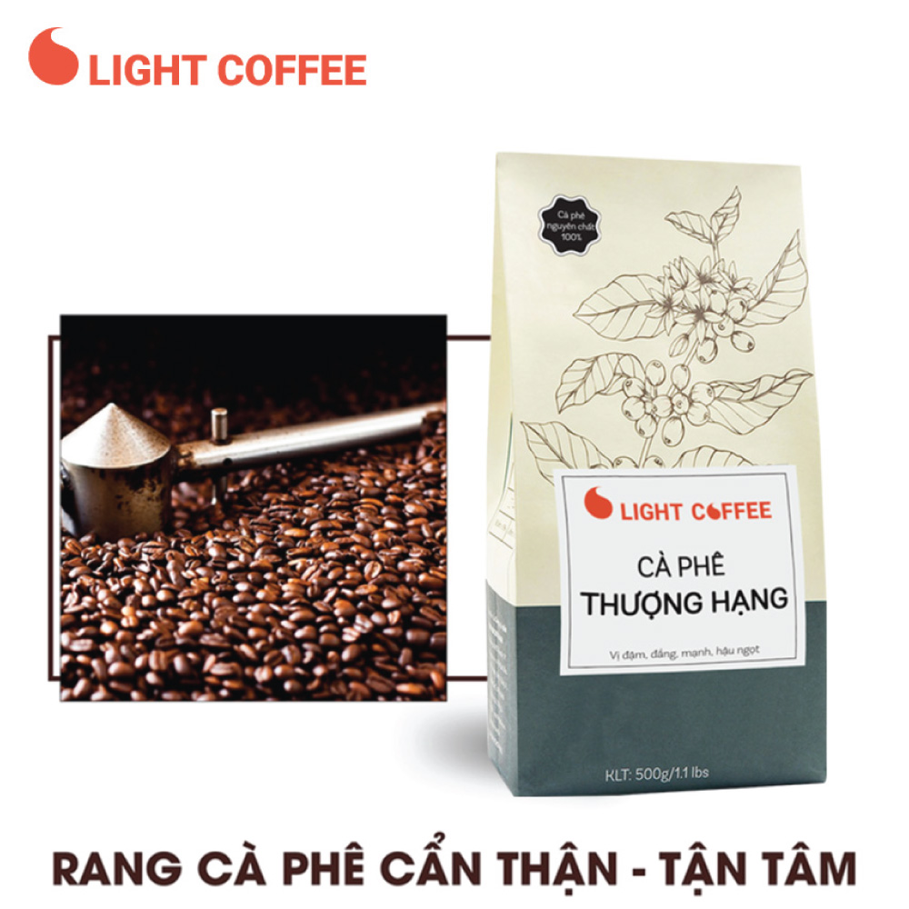 1KG Cà phê Thượng hạng Light Coffee vị đậm, đắng mạnh và hậu ngọt - 500gr/gói