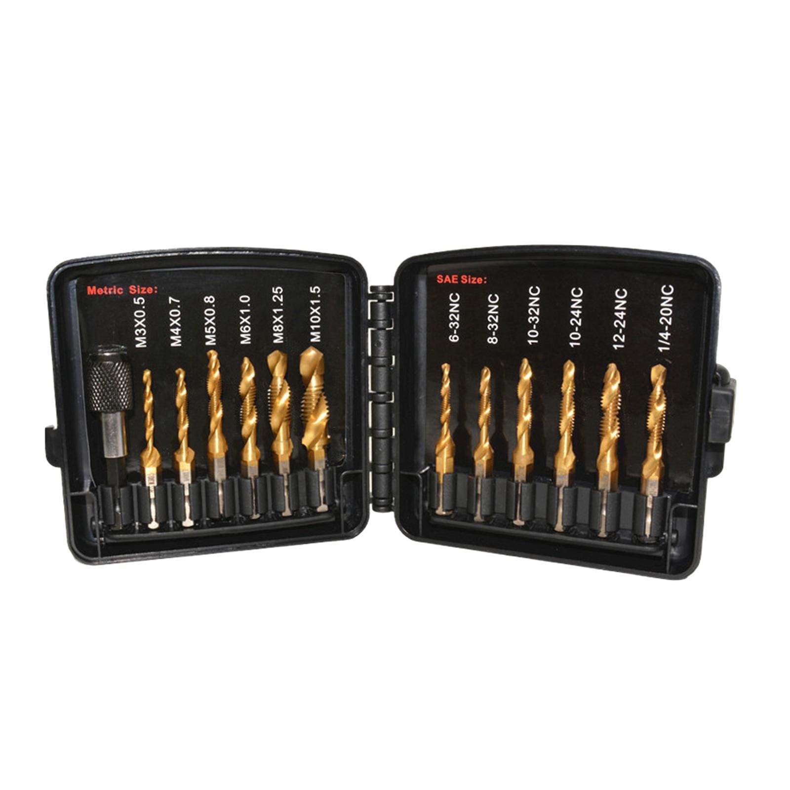 Metric SAE Thread bit drill bit Set Combination Drill bit for Tapping Deburring