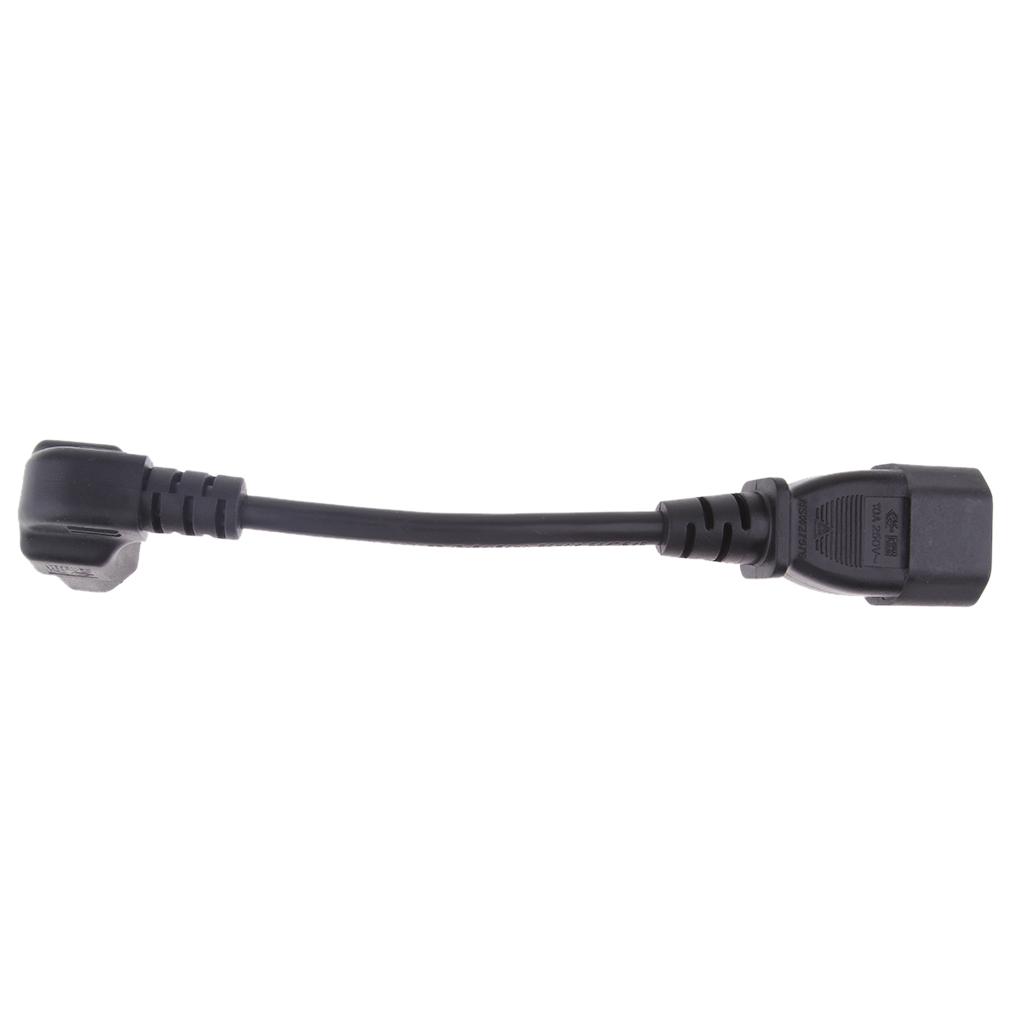 IEC C14 Male to C13 Female Converter Power Adapter Cable Angled Cord
