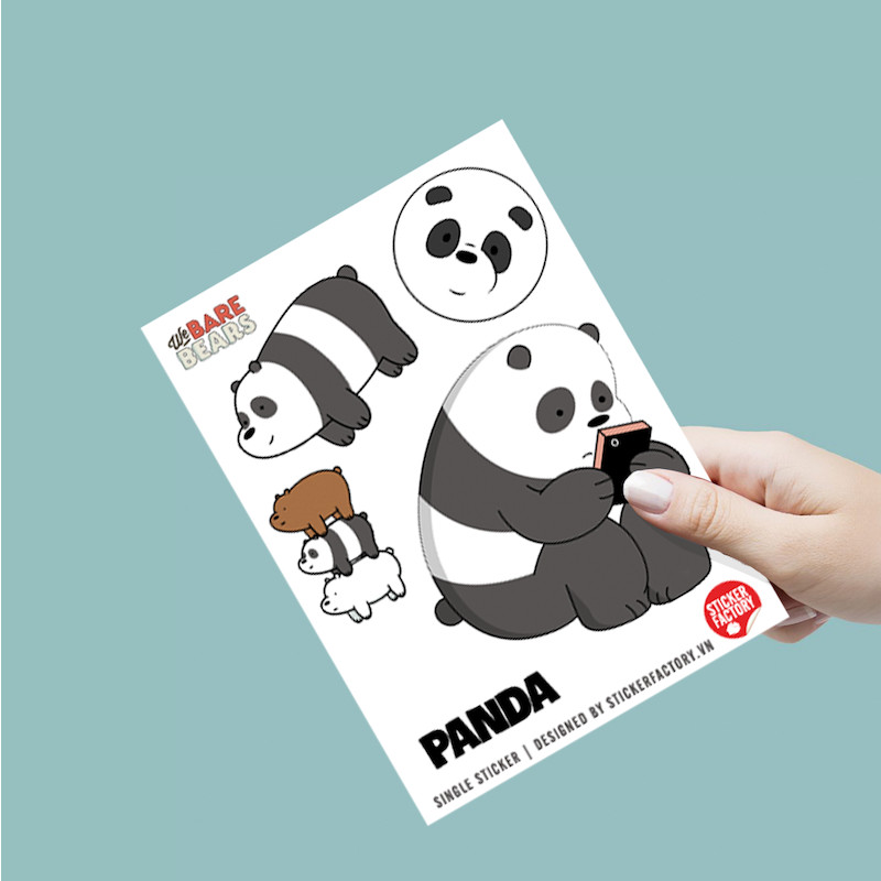 Gấu Trúc Panda - Single Sticker hình dán lẻ We Bare Bears