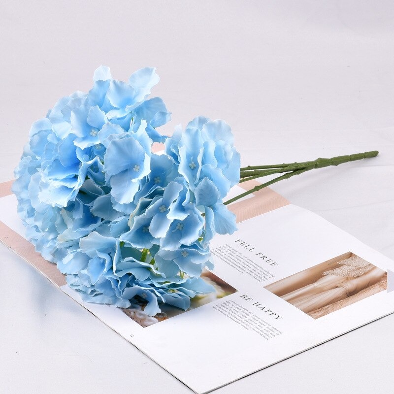 Hoa lụa- Hoa cẩm tú cầu cánh mềm cành 3 bông giống thật 99% - Han decor - Flower &amp; Gift