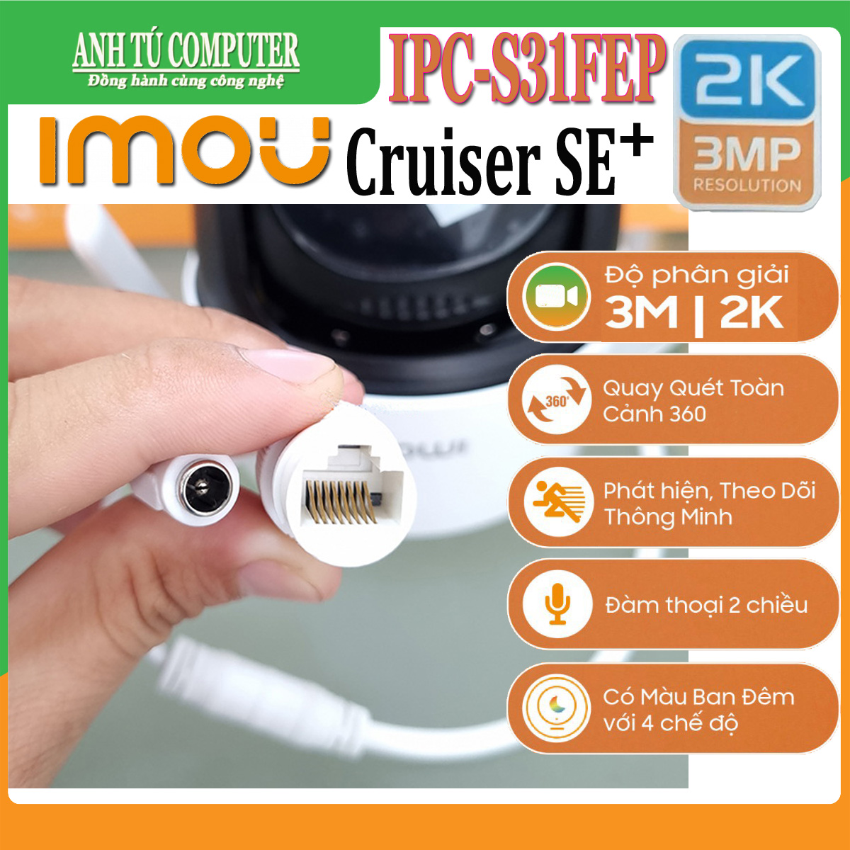 Hình ảnh Camera WIFI 3MP 2K iMOU Cruiser SE+ IPC-S31FEP Có đàm thoại - hàng chính hãng