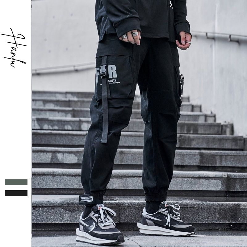 Quần jogger nam kaki túi hộp Aolang Black A5137 (Đen)