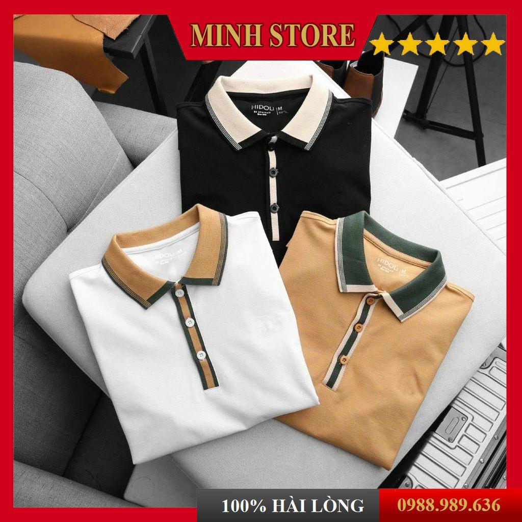 Áo polo nam ngắn tay cotton cá sấu phối màu kẻ ngang, áo thun unisex có cổ chất co dãn 4 chiều AT07 - MS88