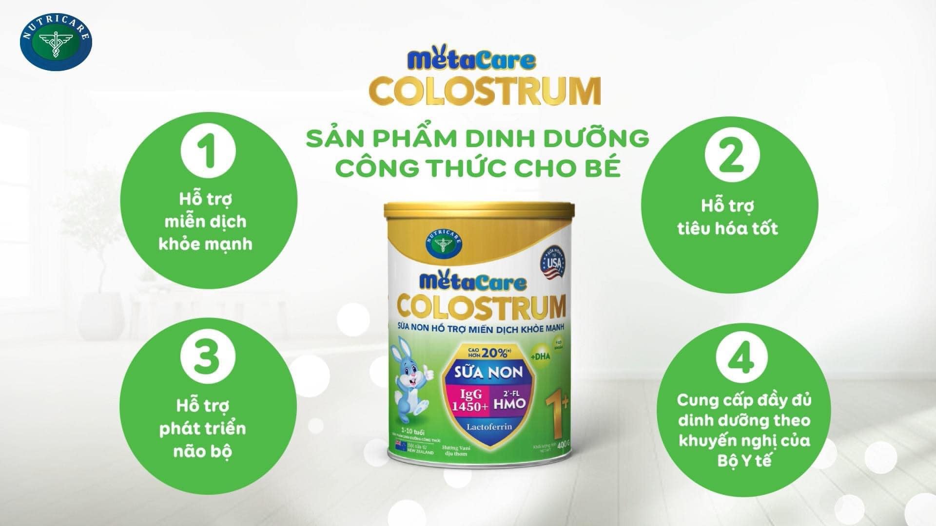 Sữa non Metacare Colostrum 1+ giúp trẻ tăng cường miễn dịch (800g)