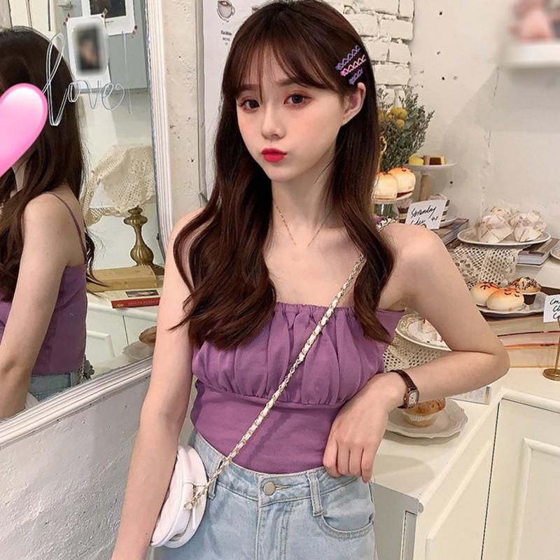 Áo 2 dây màu trơn thời trang nữ