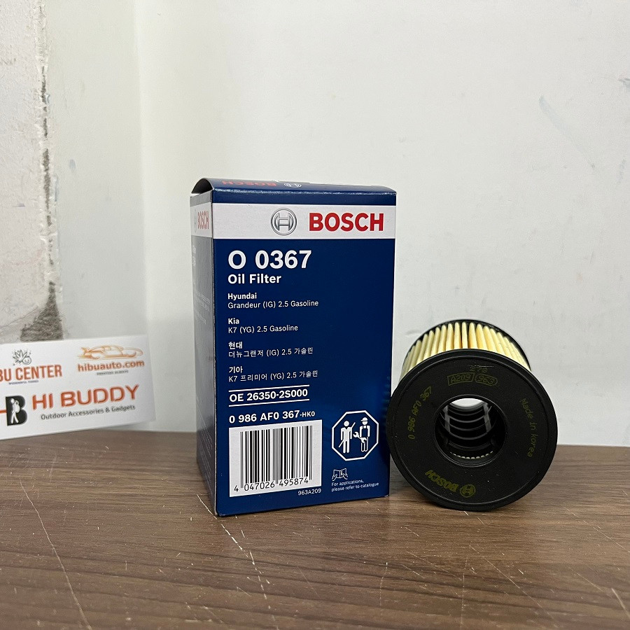 Lọc nhớt động cơ BOSCH O0367 HYUNDAI Santafe máy xăng, động cơ 2.5L , Xuất xứ KOREA
