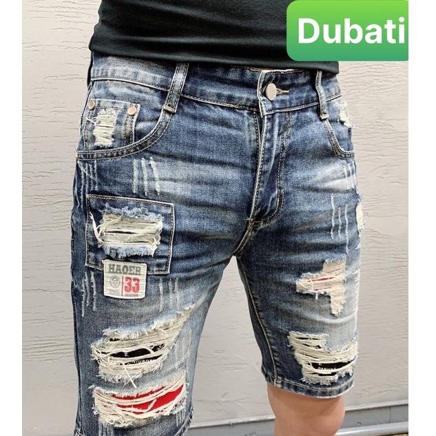 QUẦN SỌT SHORT LỬNG JEAN NAM CHẤT BÒ XANH LÓT VẢI ĐỎ KIỂU MỚI NHẬT BẢN CAO CẤP- DB 31- DUBATI FASHION