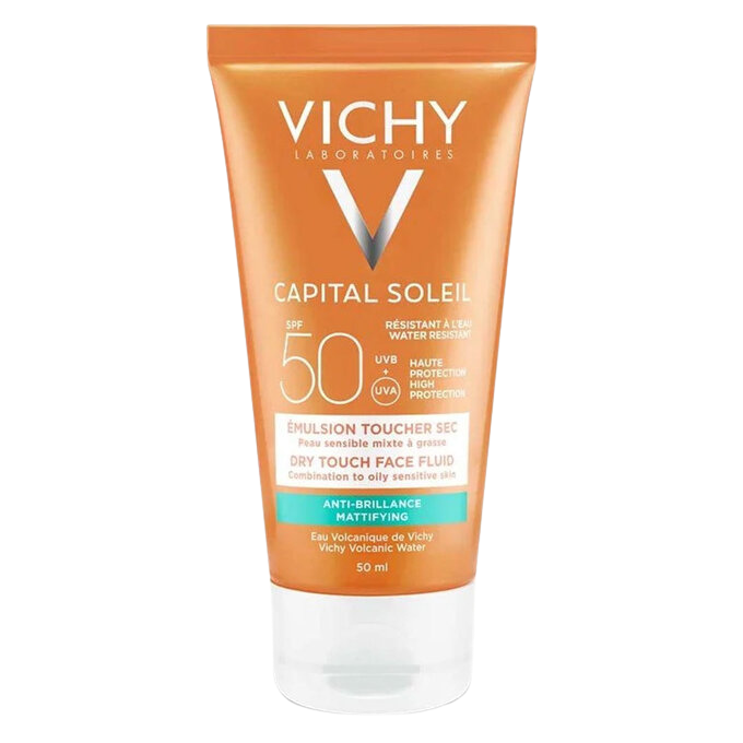 Kem Chống Nắng Không Gây Nhờn Rít Không Màu SPF50  Vichy Capital Soleil SPF50 Face Dry Touch (50ml) -100516689