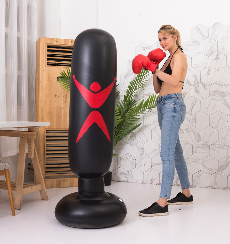 Trụ đấm boxing bơm hơi chân đế đổ nước cao cấp tặng kèm bơm