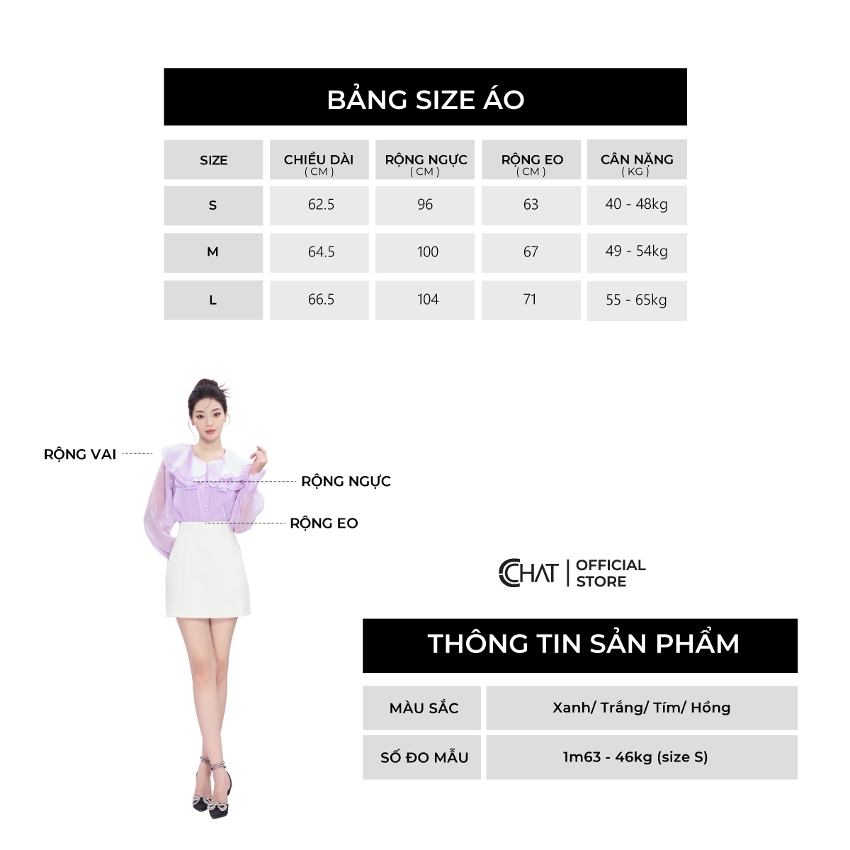 Áo Sơ Mi Nữ  Kiểu Cổ Bèo Tầng Dáng Suông Chất Voan Mềm Mại 53FDV2001ST