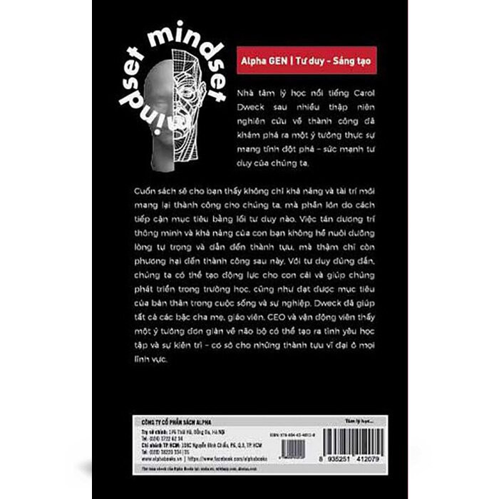 MINDSET - TÂM LÝ HỌC THÀNH CÔNG - Carol S. Dweck - Hồ Hạnh Hảo dịch -