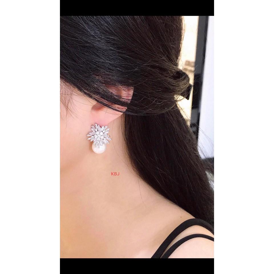 Bông tai bạc gắn hạt trai MS160