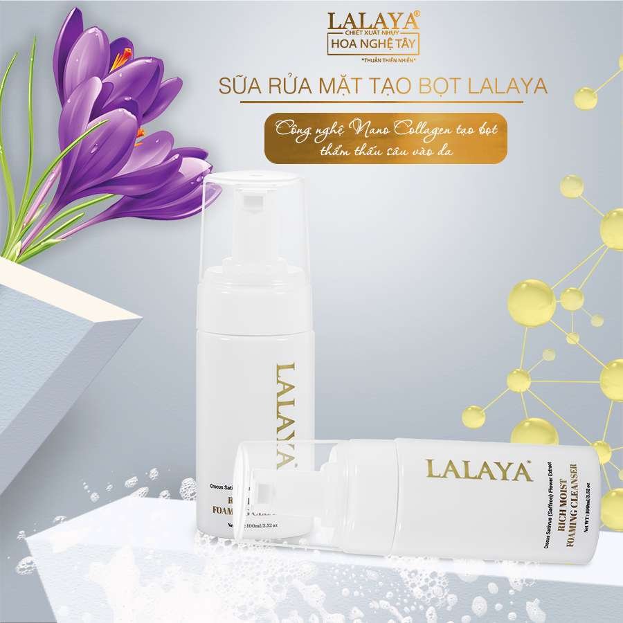 Combo Kem dưỡng trắng da toàn thân (body) hiệu quả có chống nắng LALAYA BODY WHITENING NANO COLLAGEN CREAM (250G) và Sữa rửa mặt tạo bọt cho mọi loại da LALAYA RICH MOIST FOAMING CLEANSER (100ML)