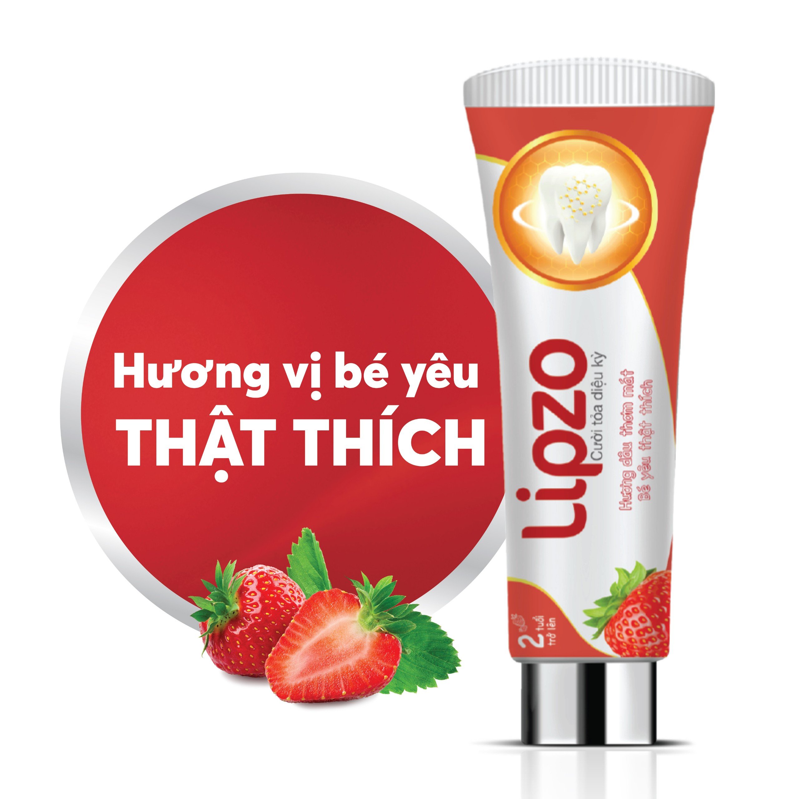 Kem Đánh Răng Trẻ Em Lipzo Vị Dâu Bảo Vệ Răng Sữa 75g Hữu Cơ Ngọt Thơm An Toàn Nuốt Được Dành Cho Trẻ Em Từ 2-10 Tuổi