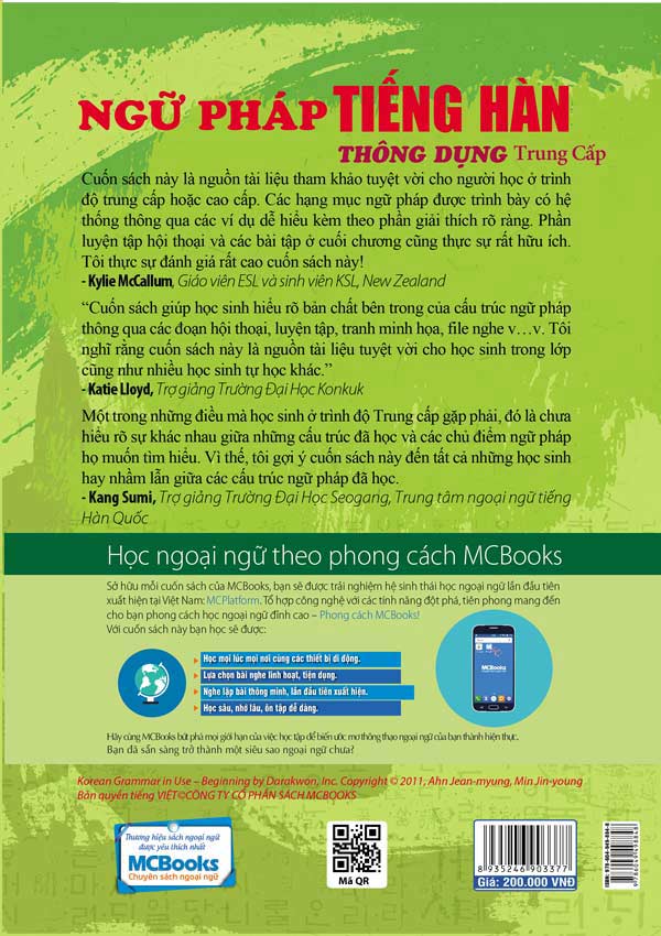 Ngữ Pháp Tiếng Hàn Thông Dụng Trung Cấp (Học Kèm App: MCBooks Application)