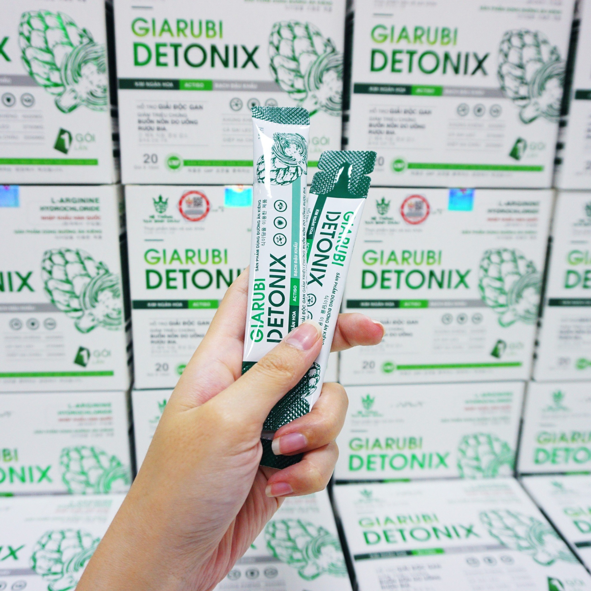 Tinh chất giải rượu bia GIARUBI DETONIX hộp 20 gói