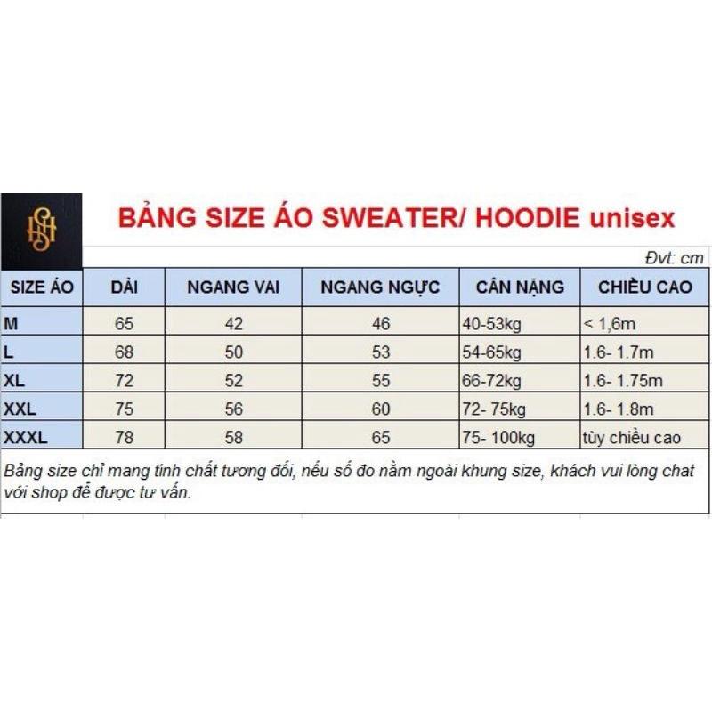 Áo hoodie unisex in chữ lửa trên tay áo có big size đến hơn 100kg vải nỉ bông dày mịn