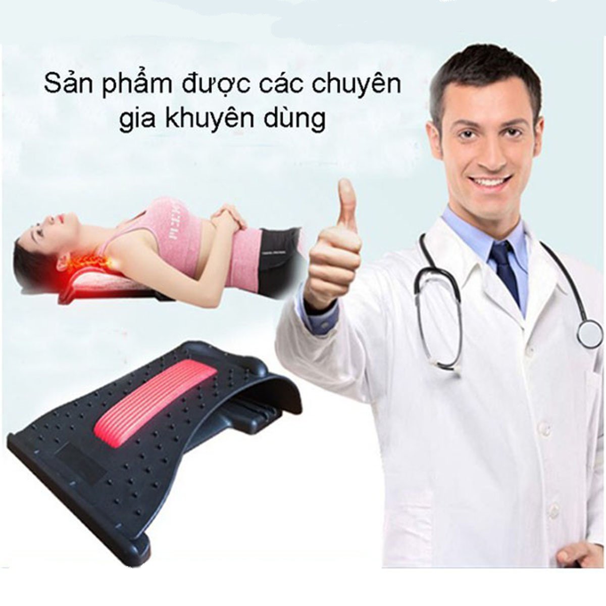 Khung Nắn Chỉnh, Kéo Giãn Đốt Sống Cổ - Định Hình Tư Thế Nằm Chuẩn - Giúp Giảm Đau Do Thoái Hóa Đốt Sống Cổ, Thoát Vị Cổ - Giao Màu Ngẫu Nhiên - Tặng Kèm 1 Đôi Đệm Bảo Vệ Gót Chân Siêu Tốt