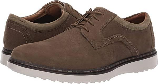Clarks Mens Un Geo Lace Oxford - Dark Olive Nubuck, Dark Olive Nubuck