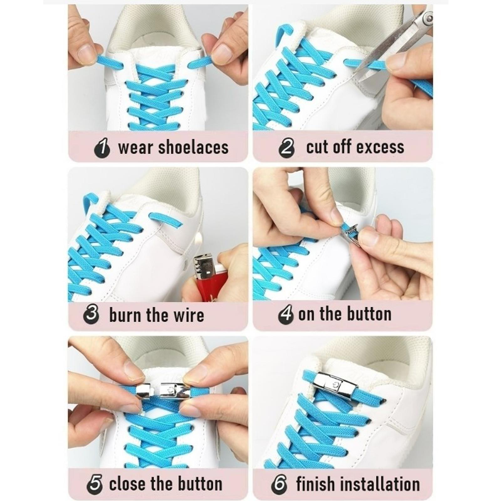 Universal Elastic No Tie Shoe Laces Shoelaces Quick for Trainer Women Lazy Men Elderly