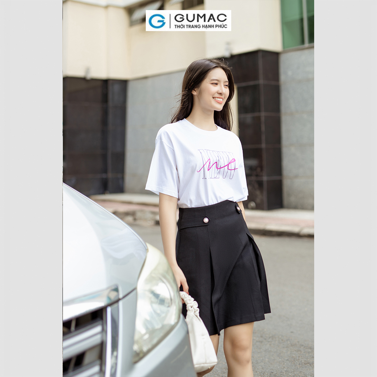 Áo thun nữ in chữ trẻ trung thời trang GUMAC ATD06083