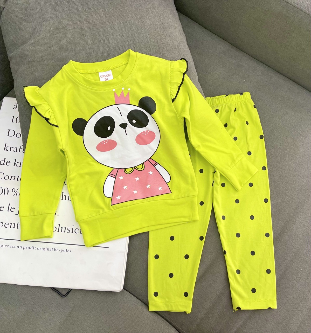 Bộ thun dài tay bé gái Gym's Kids, 100% SX Việt Nam
