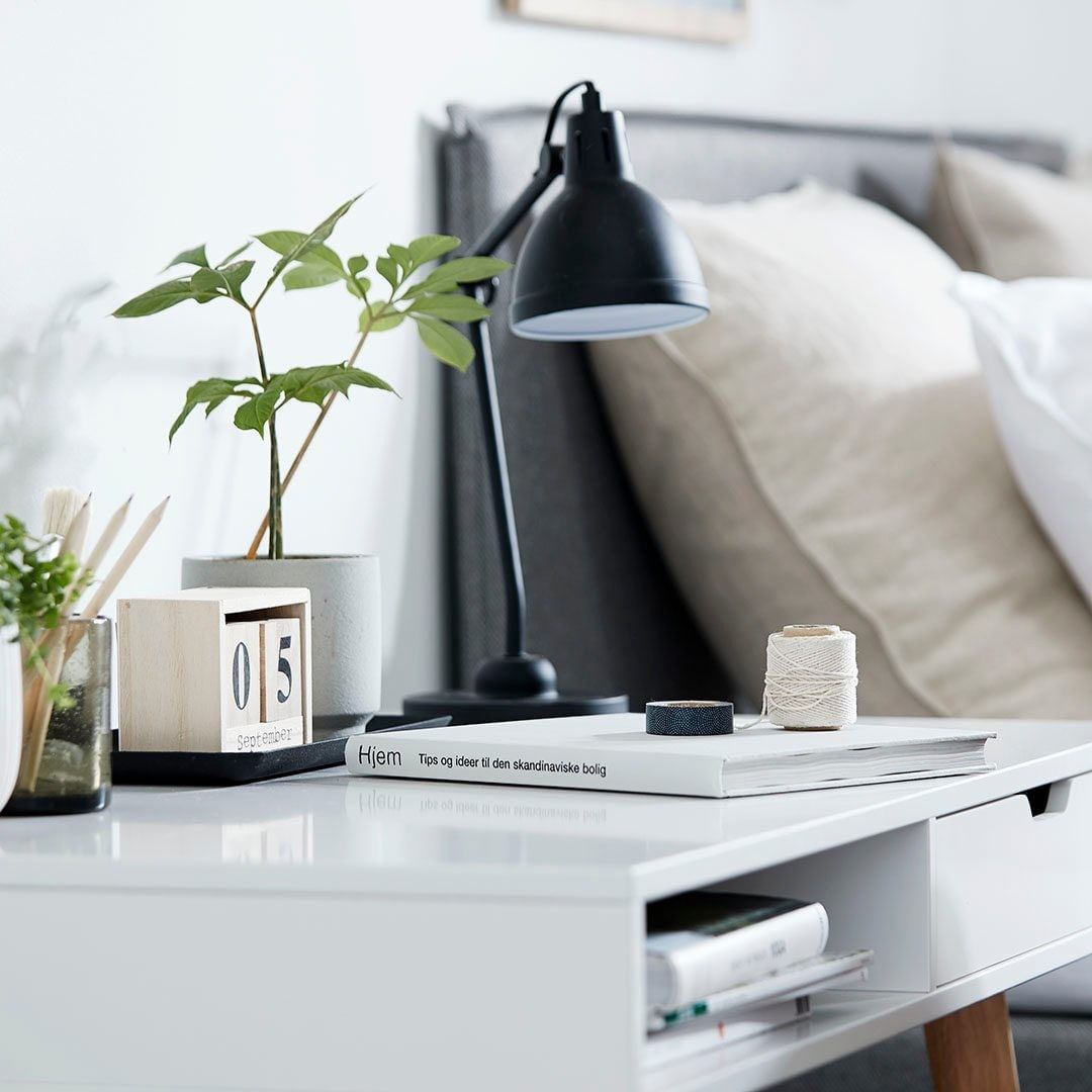 Đèn bàn | JYSK Patrik | nhựa PP/sắt | đen | DK14xC45cm