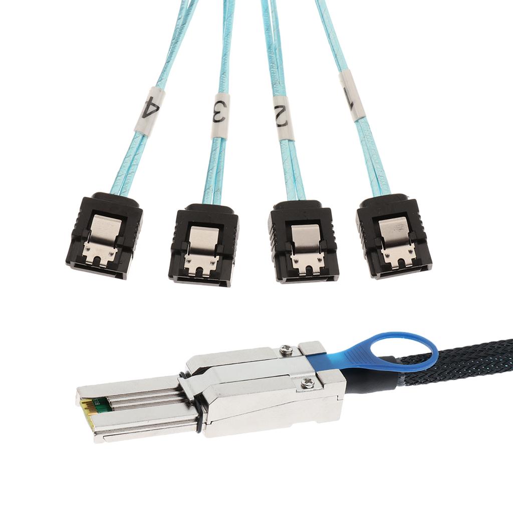 Mini SAS 26pin To 4X SATA Hard Drive Adapter Cable Cord 30AGW