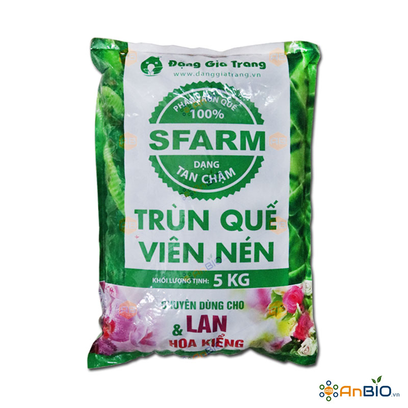 PHÂN TRÙN QUẾ VIÊN NÉN SFARM Túi 5Kg