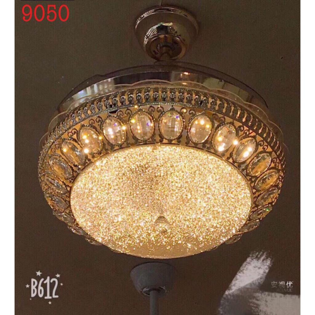 Quạt trần đèn pha lê- Q09
