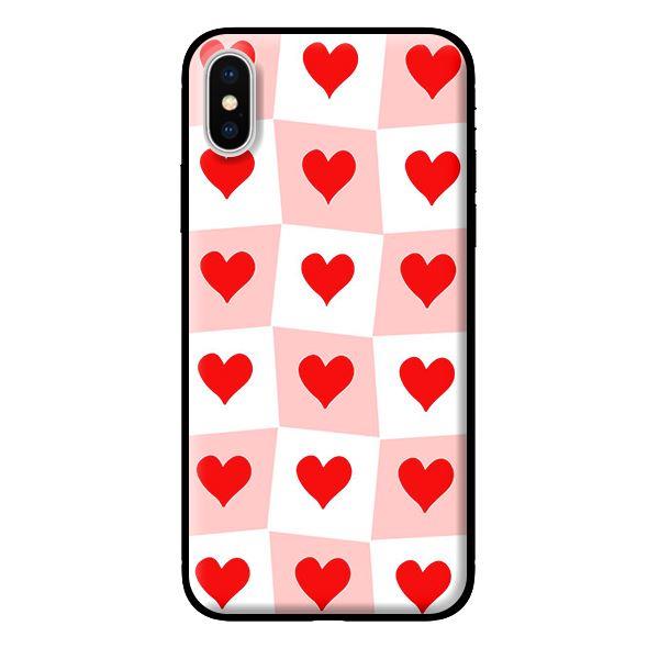 Ốp in cho iPhone XS MAX Trái TIm Ô Vuông - Hàng chính hãng