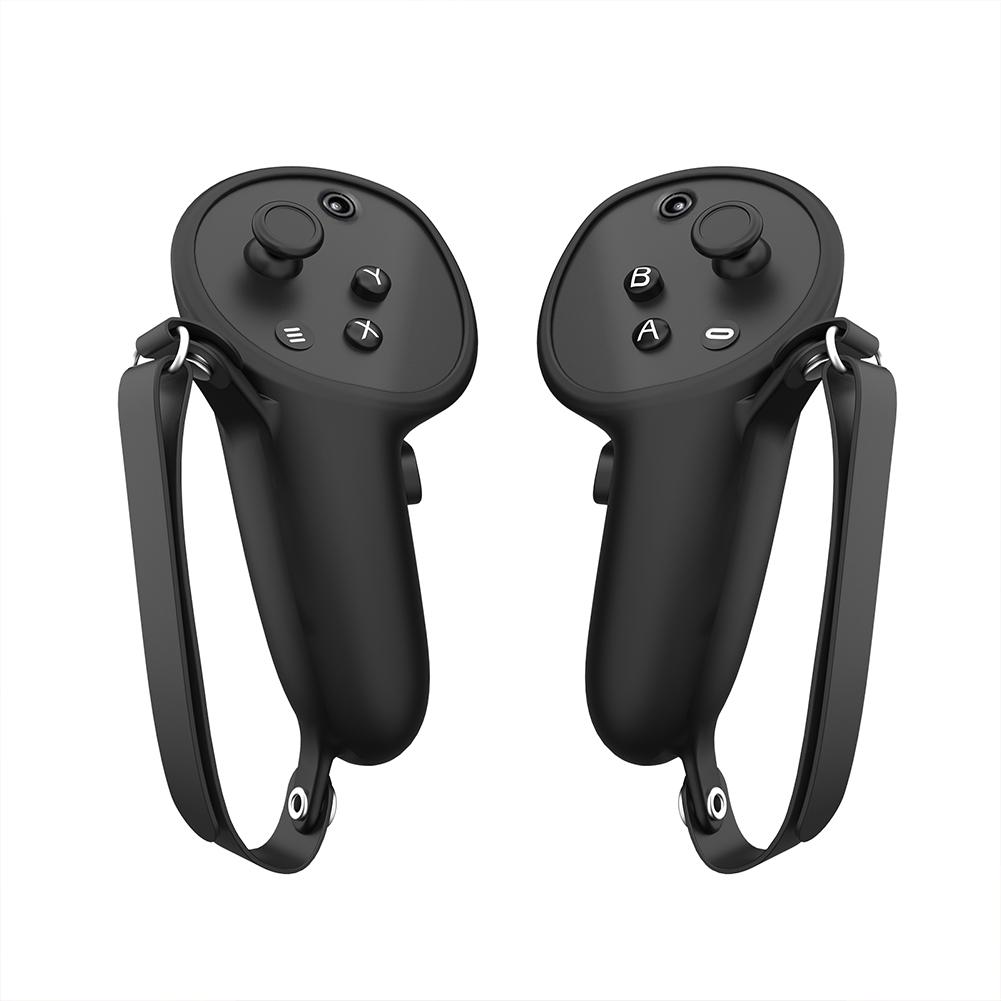 Vỏ bộ điều khiển silicone VR Tất cả các tay cầm bao gồm bao gồm vỏ chống va chạm có thể điều chỉnh dây đeo cho meta Quest Pro VR màu: Đen