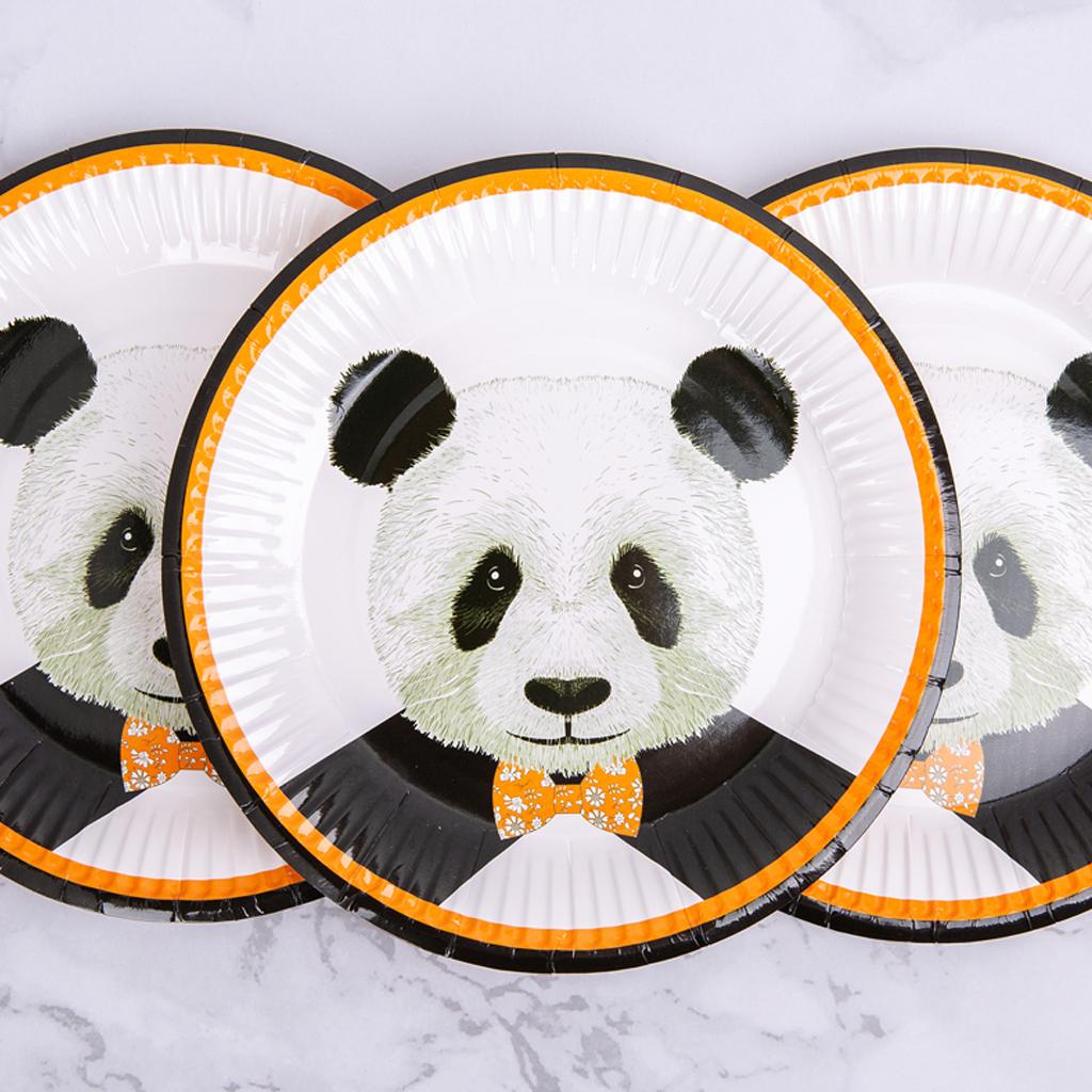10Pcs Panda Paper Party Plates Cups Birthday Wedding Tableware 10Pcs Paper
